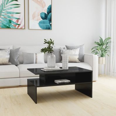Couchtisch Hochglanz-Grau 90x60x42.5 cm Holzwerkstoff