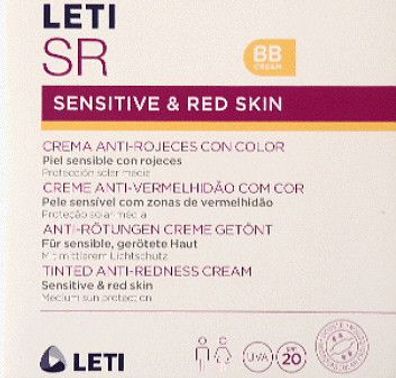LETI SR Sensitive Anti-Rötungen Gesichtscreme getönt 1ml Reisegröße