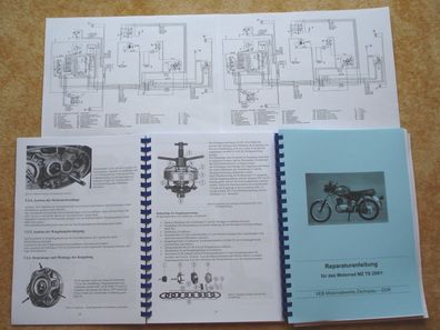 Reparaturanleitung MZ TS 250/1 Schaltplan Reparaturhandbuch NEU
