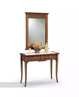 Konsolen Tisch Möbel Set Konsole Holzkonsole mit Spiegel Luxus Klassisch