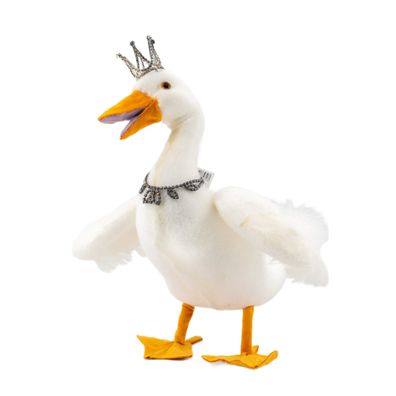 Velvet Ente mit Krone und Halskette, Höhe 35cm, von Cor Mulder