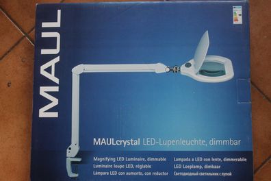 LED-Lupenleuchte, MAUL Crystal; Maulcrystal Premiumleuchte, dimmbar; weiß