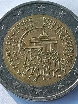2 Euro Münze 25 Jahre Deutsche Einheit aus dem jahr 2015 wir sind ein Volk.