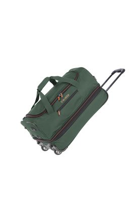 Travelite BASICS Rollenreisetasche mit Dehnfalte 55 cm, Dunkelgrün