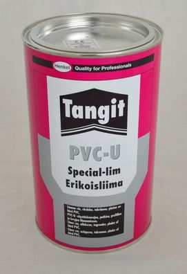 Tangit PVC-U Spezial Kleber für PVC/ Hart-PVC Rohrverbindung, 1Kg Dose Leim