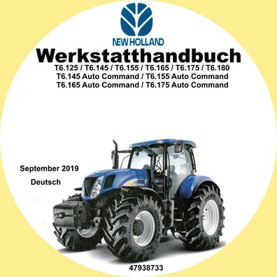 Werkstatthandbuch New Holland Serie T6.125 bis T6.180 und Auto Command Deutsch