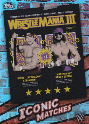 2021 Topps WWE MA1 Iconic Matches Wrestlemania III Foil Near Mint