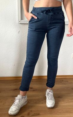 Melly & Co Hose Jogger Jeans Jogpant 8139-16 Stretch dunkles Jeansblau Gr. XS-XXL