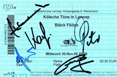 signierte Eintrittskarte Bläck Fööss