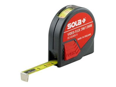 SOLA Maßband Video-Flex 3 m Bandmaß Rollbandmaß Taschenbandmaß Rollmeter