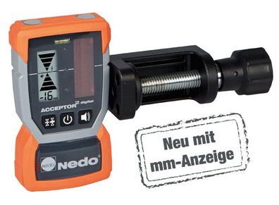Nedo Laser Empfänger Acceptor 2 digitial für Rotationslaser Baulaser 430338