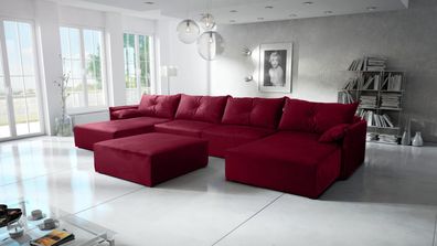 FURNIX Ecksofa in U-Form ELONE Polstercouch mit Sitzbank und Schlaffunktion RL15