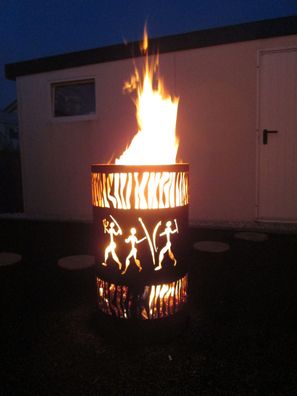 Tiko-Metalldesign Feuertonne / Feuerkorb mit Motiv " Afrika "
