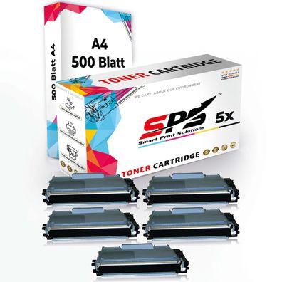 Druckerpapier A4 + 5x Multipack Set Kompatibel für Lenovo LJ 2200 (TN-2120) Toner-...