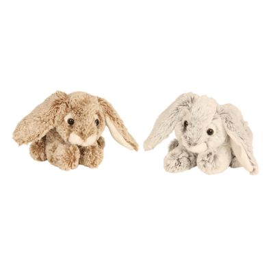 2 Stück Hasen Kaninchen Plüschtiere Grau und Braun Kuscheltiere