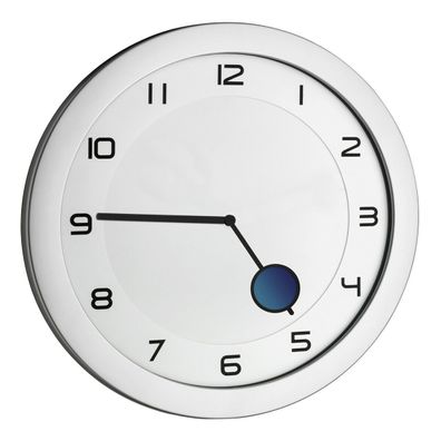 TFA Dostmann 60.3028.54 Quarz Wanduhr Uhr Küchenuhr 28 x 1.5 cm Metallic Silber