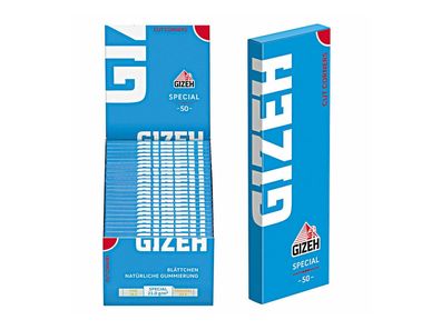 GIZEH © Special Zigarettenpapier Blau Drehpapier Blättchen Kurz Rolling Papers