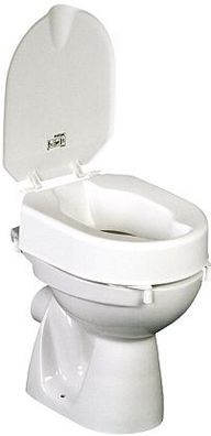 ETAC HI-LOO Toilettensitzerhöhung mit Klammern u. Deckel Toilettensitz WC-Aufsatz