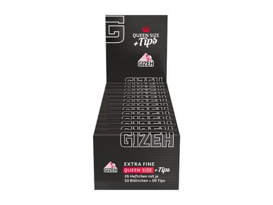 GIZEH © Black Long Queen Size Papers - Blättchen & Tips - Zigarettenpapier 2in1