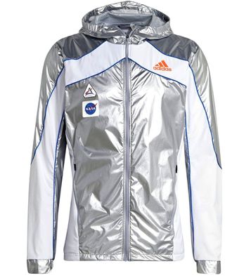 Adidas GK8816 Space Race JKT Jacket Sport ZIP Langarm Marathon Jacke 2XL Silber