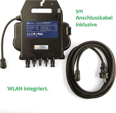 WLAN Mikro-Wechselrichter für Balkonkraftwerke inkl. Kabel 5m