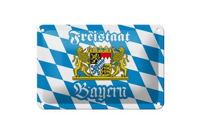 Blechschild Bayern 18x12cm Freistaat Bayern Wappen Metall Deko Schild