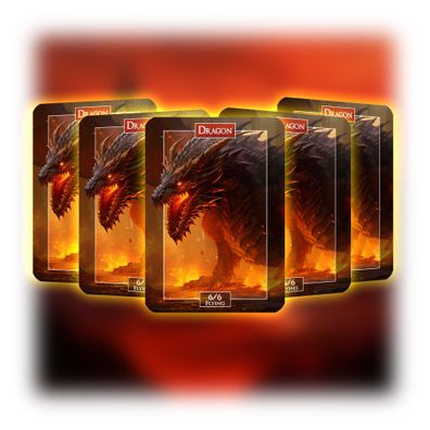 Dragon (6-6 Flying) - ManaFlame Karten 5x Set - Als Token nutzbar