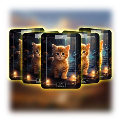 Cat (1-1 Lifelink) - ManaFlame Karten 5x Set - Als Token nutzbar