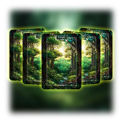 Forest (Stained Glass) - ManaFlame Karten 5x Set - Als Token nutzbar