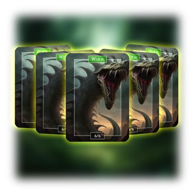 Wurm (6-6) - ManaFlame Karten 5x Set - Als Token nutzbar