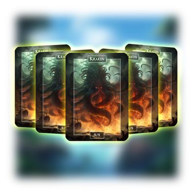 Kraken (9-9) - ManaFlame Karten 5x Set - Als Token nutzbar