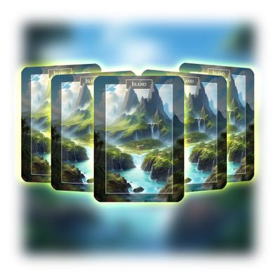Island - ManaFlame Karten 5x Set - Als Token nutzbar