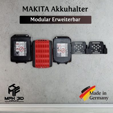 Makita & Bosch erweiterbarer Akkuhalter Wandhalterung Halterung für 18V Akku's