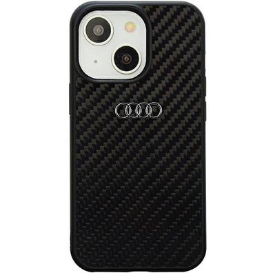 Handyhülle Case iPhone 14 Audi Carbon Optik schwarz silber