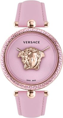Versace VECO02222 Palazzo Empire gold pink Leder Armband Uhr Damen NEU