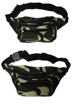 1 oder 2er Pack Bauchtasche Camouflage Gürteltasche Hüfttasche Tasche Angeln camo