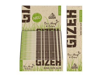GIZEH © Hanf & Gras - Extra Fine King Size Slim - Rolling Papers - 34 Blättchen