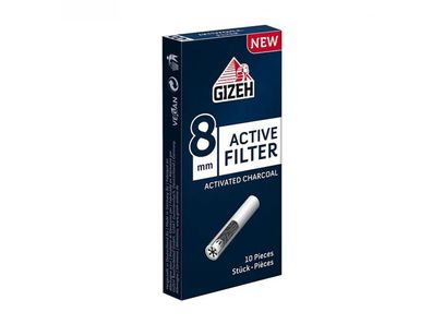 GIZEH © Black Active Filter - Aktivkohle Tips - 10er Box ø8mm - Zigarettenfilter