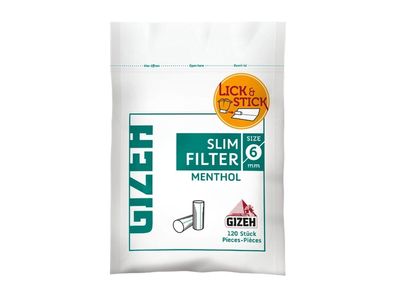 GIZEH © Slim - Menthol Filter - ø 6 mm Tips - Drehfilter - 120x Zigarettenfilter