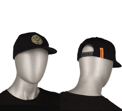 Jägermeister Flatcap moderne Cap Kappe in schwarz mit hochwertigem Stick