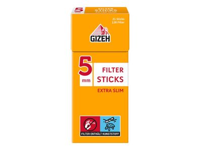 GIZEH © Filter Sticks Extra Slim - Knickfilter Eindrehfilter - 126x Filter Tips
