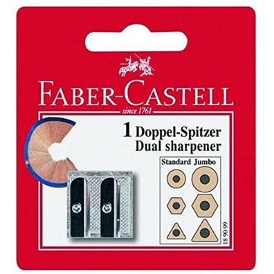 Faber Castell Sharpener Metalldoppelspitzer für Blei und Farbstifte