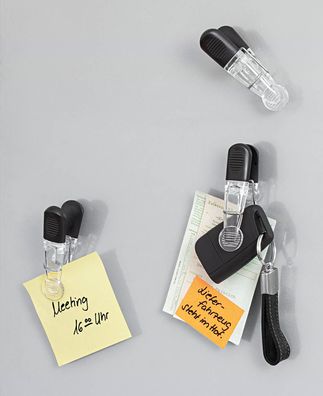 WEDO Notiz Magnethalter Set Glossy aus Kunststoff in Schwarz