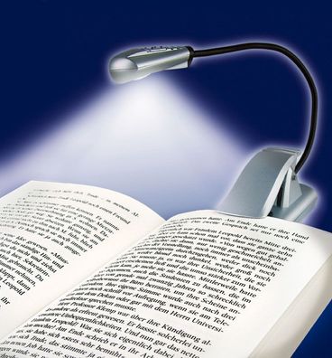 WEDO Mobile LED Lese und Notenständerlampe mit Clip in Silber