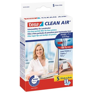 Tesa Clean Air effektiver Feinstaubfilter für Laserdrucker Größe S