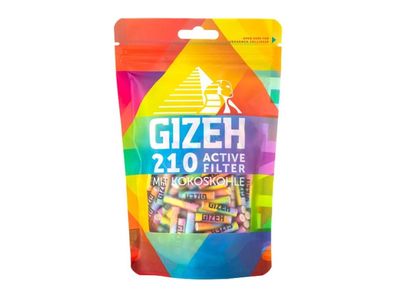 GIZEH © Active Filter Regenbogen Filtertips - Ø 6mm Slimfilter - 210er Rainbow