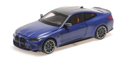 BMW Miniatur M4 2020 blau metallic 1:18
