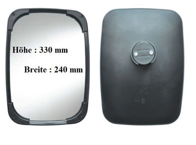 Rückspiegel passend für Ingersoll Rand Deutz Case CE Fiatagri 330x240 ø14-30 24V