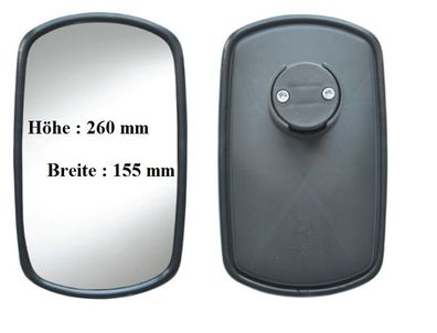 Außenspiegel Zusatzspiegel für Planierraupe und Grader 260x155mm ø 12-23 mm