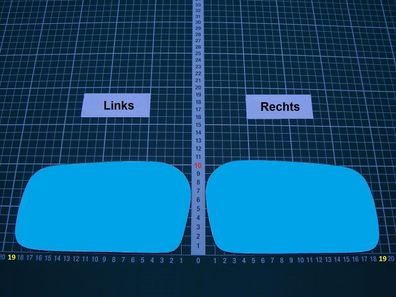 Außenspiegel Spiegelglas Ersatzglas Audi 100 Typ C4 ab 1990-1994 Rechts sph Blau